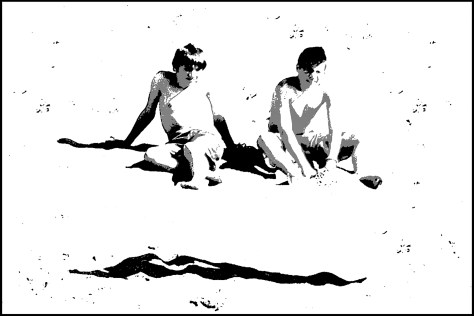 Cinque Terre 2009 2 Jungen am Strand Druck 40x60 2010_06_21 Kopie